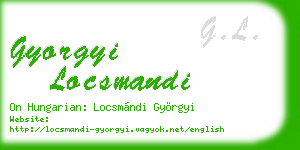 gyorgyi locsmandi business card