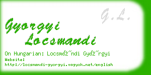 gyorgyi locsmandi business card